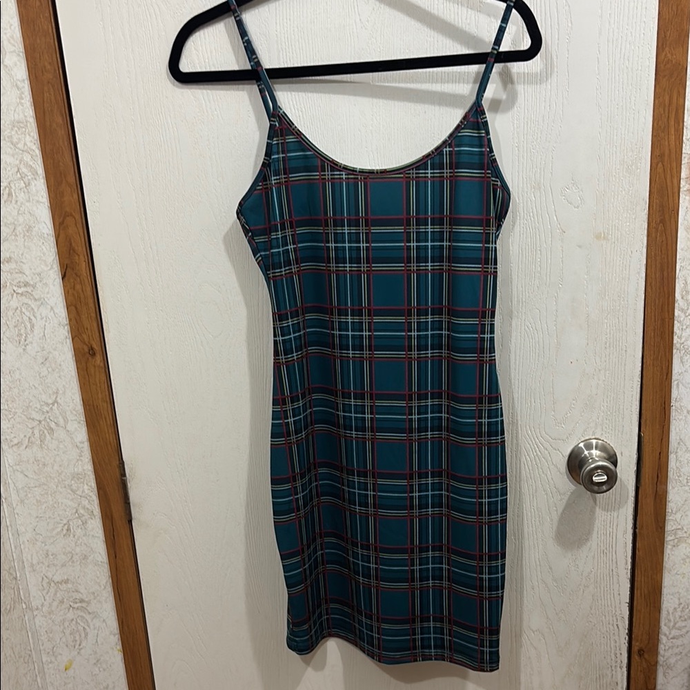 Plaid Spaghetti Strap Dress